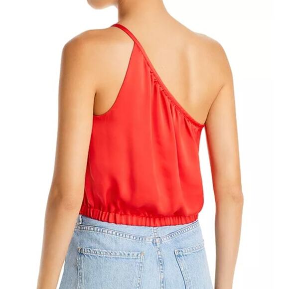 RAMY BROOK Top NEW Size XS Coral Orange Cheryl One Shoulder $195 - Picture 2 of 5